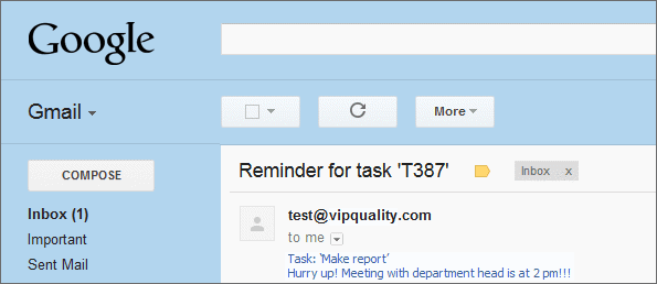get task reminder by email