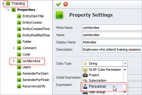Specify objects in CentriQS database builder